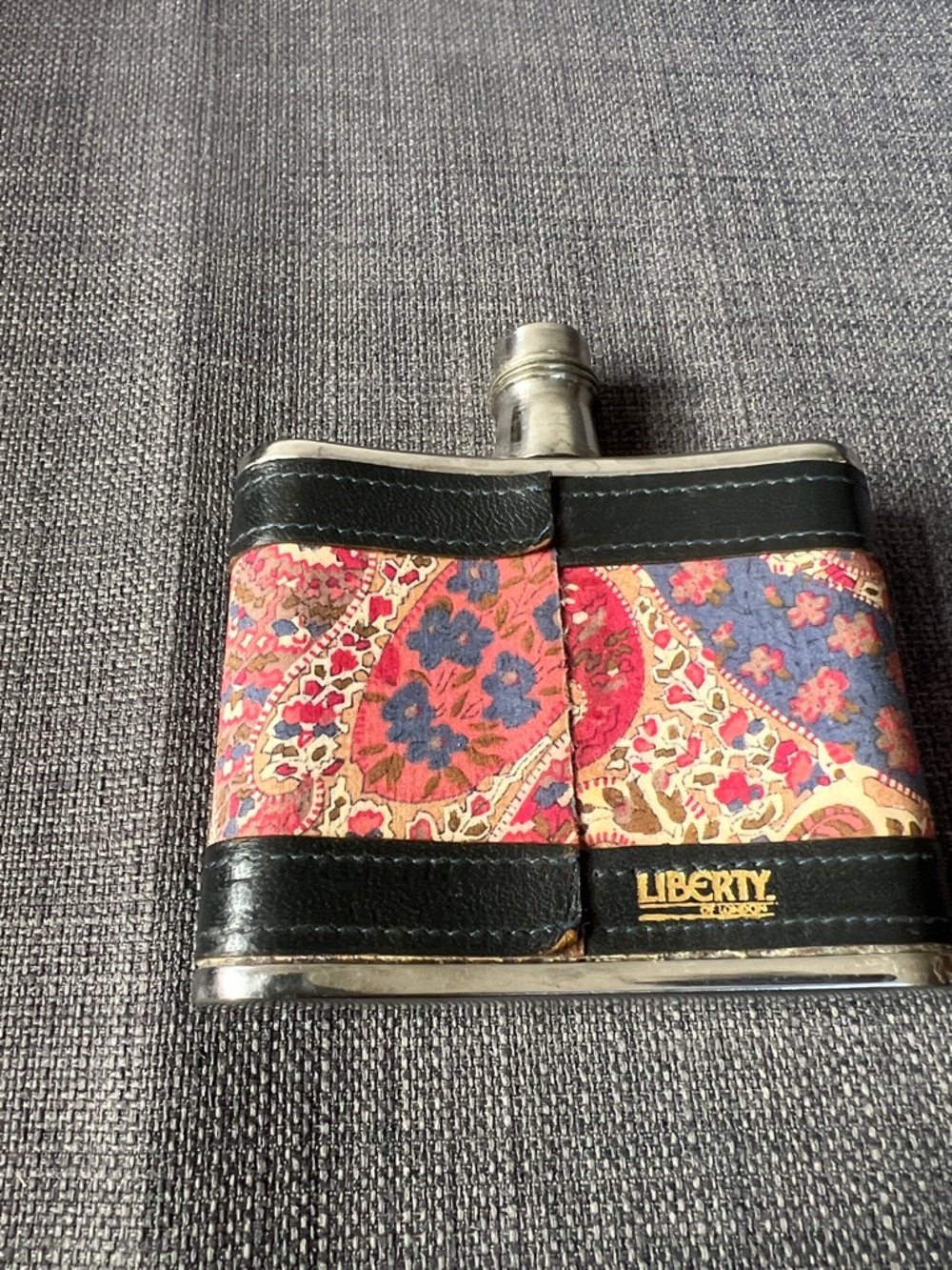 Liberty of London stainless Leather Hip Flask 4 ounce made in England vintage - Picture 9 of 12